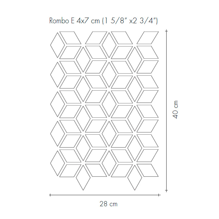 Керамогранит Etruria Design XXS Rombo E Su Rete Super Bianco 28x40