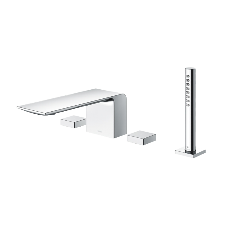 Смеситель на борт ванны TOTO NEOREST на 4отв, с ручным душем, цвет хром