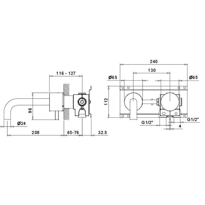 Fantini Внутренняя часть смесителя для раковины 1700A613A, 1/2''