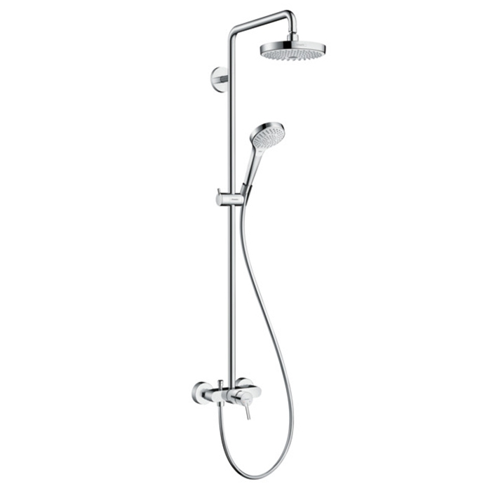 Душевая система Hansgrohe Croma Select S 180 SHP, верхний душ 187мм, с ручным душем и однорычажным смесителем, цвет: белый/хром