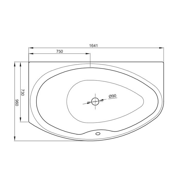 Bette Pool II Panel  Ванна левосторонняя 164х96х45, с панелью, белая