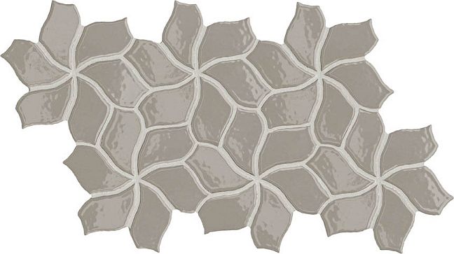 Керамогранит  Mutina Botanica 40.3х23.1см, flower, универсальный, глазурованный, цвет:grey glossy