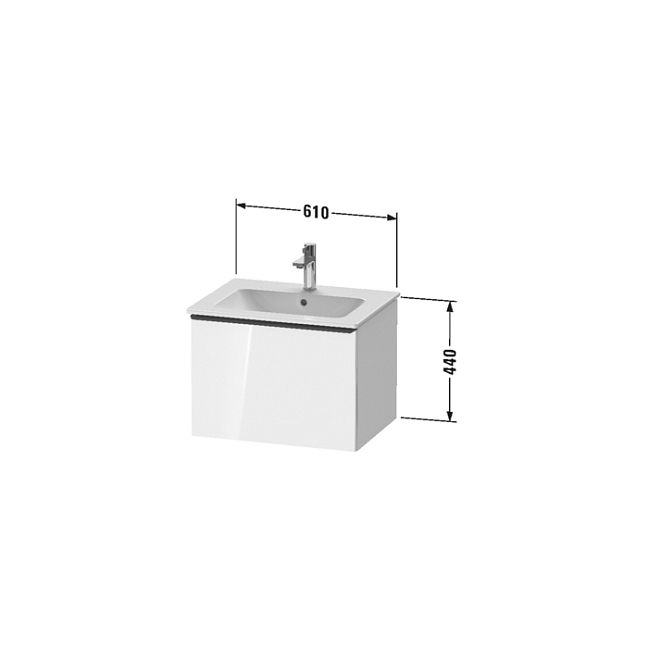 Duravit Me by Starck Раковина для мебели с перел., с 1 отв. под смес., 630x490мм, цвет: Белый