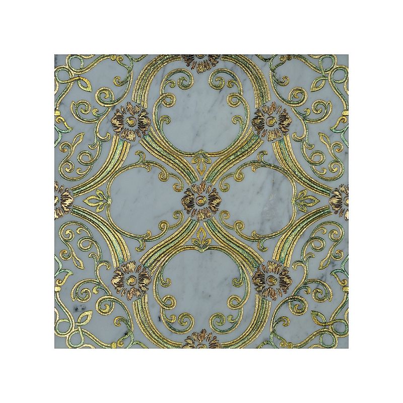 Мраморная плитка Akros Axioma Theikos T Bianco Carrara Gold 40x40