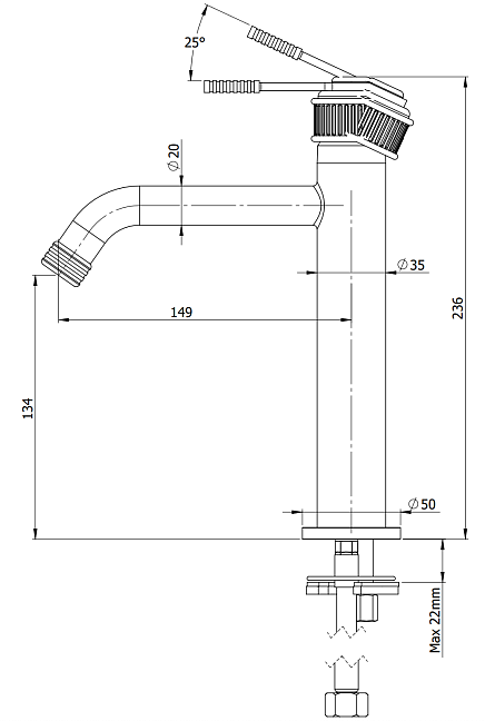 Смеситель для раковины Remer Atelier AL12ARP, медь брашированная