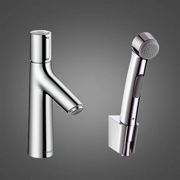 Смеситель для раковины Hansgrohe Talis Select S, с гигиеническим душем, с донным клапаном, Цвет: Хром