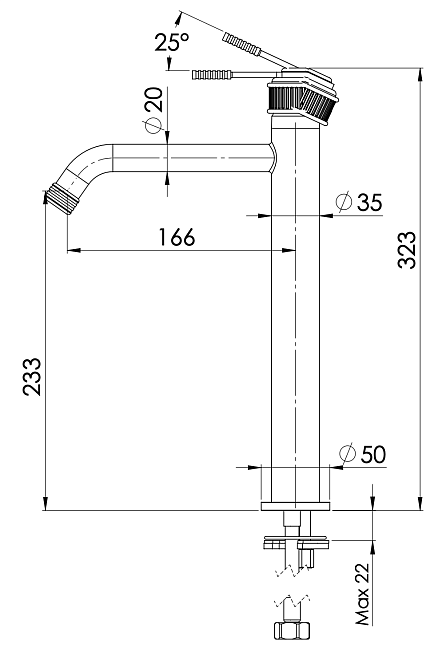 Смеситель для раковины Remer Atelier AL11LXLRP, медь брашированная