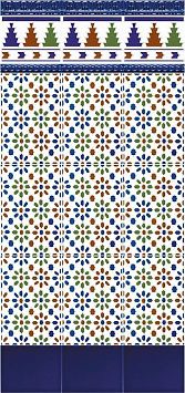 Керамическая плитка Ceramica Ribesalbes Zocalo Moldura Relieve Azul Valencia 5x20