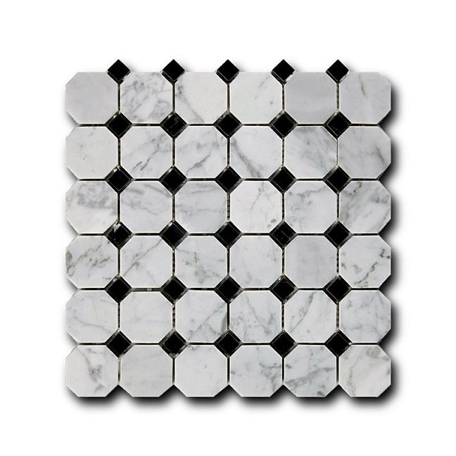 Мозаика Art&Natura Octagon Pattern MM Octagon-Bianco+Nero 30,5x30,5