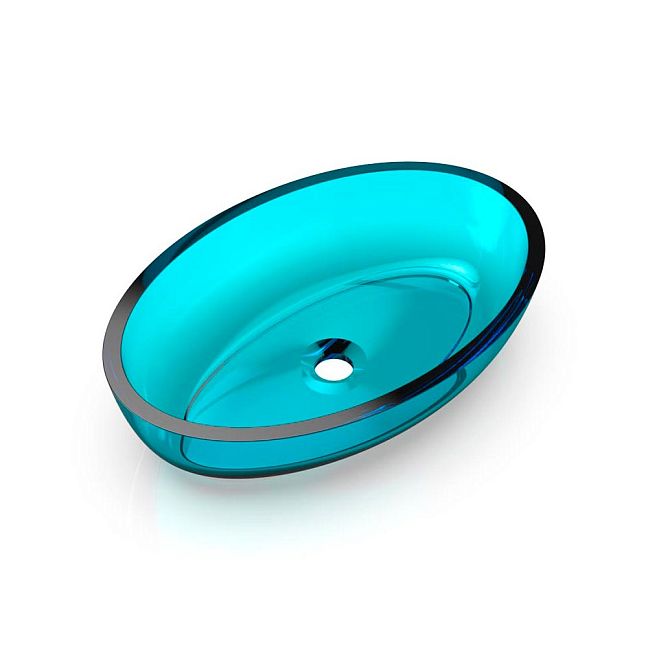 Knief 70201100 Oval Shape Раковина накладная из полимерного материала 550x370x130 мм, цвет Aquamarin Blue # 100