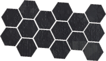 Керамогранит Mutina Dechirer Mosaico Random Decor Nero Matt 22x45