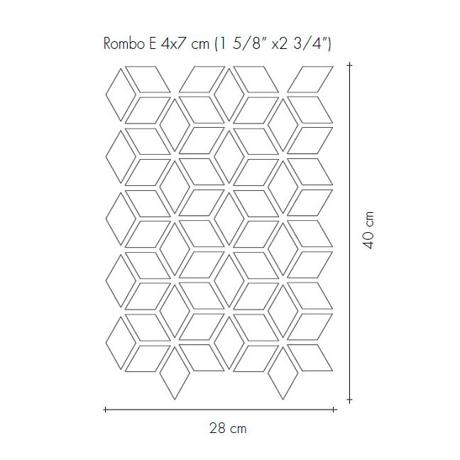 Керамогранит Etruria Design XXS Rombo E Su Rete Grigio 28x40