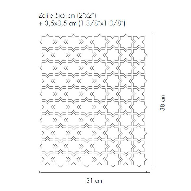 Керамогранит Etruria Design XXS Zelije 5 Su Rete E Nero 31x38