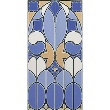 Керамическая плитка Ceramiche Grazia Venice Pannello Fenice Cobalt Craquele (2 pz) 40x80