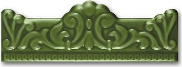 Керамическая плитка Ceramica Ribesalbes Zocalo Moldura Barroca Verde 5x20