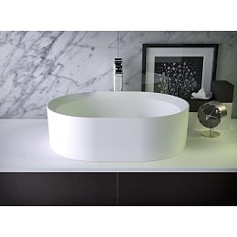 Knief 0600-066-01 GLOW Раковина на столешницу, 50x40x15 см с интегрированным сливом, белая матовая купить в Москве: интернет-магазин StudioArdo