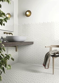 Керамогранит Mutina Botanica 40.3х23.1см, flower, универсальный, глазурованный, цвет:white glossy