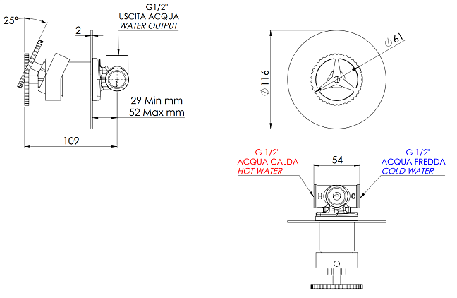 Смеситель для душа Remer Chrono CH30LDO, золото глянцевое