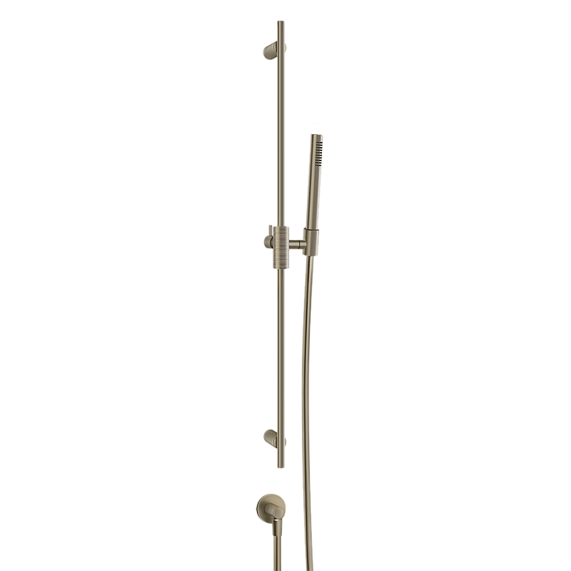 Штанга в комплекте с душевой лейкой, шлангом 1,50 м и выводом воды Gessi Habito Trame, цвет Brass PVD