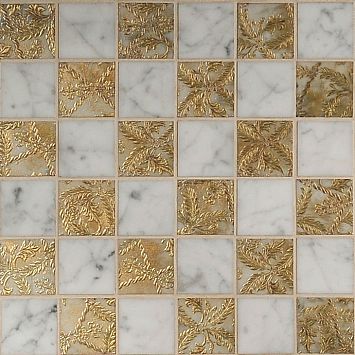 Мраморная плитка Akros Decorative Art Alfa Crucis TS Bianco Carrara Gold 30,5x30,5