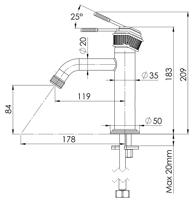 Смеситель для раковины Remer Atelier AL12BG, золото брашированное