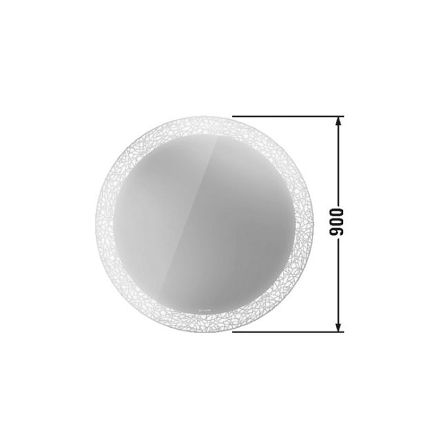 Duravit Happy D.2 Plus Зеркало круглое d900 мм, декор radial, LED 3500, 41w, сенсор, регулировка яркости, приглушение света + выключатель