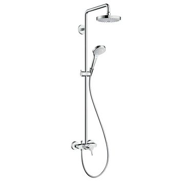 Душевая система Hansgrohe Croma Select S 180 SHP, верхний душ 187мм, с ручным душем и однорычажным смесителем, цвет: белый/хром