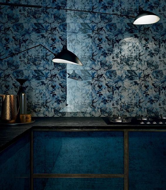 Стеклянная плитка Sicis Vetrite Tile Ricordo Blue Per Grey 59,3x59,3