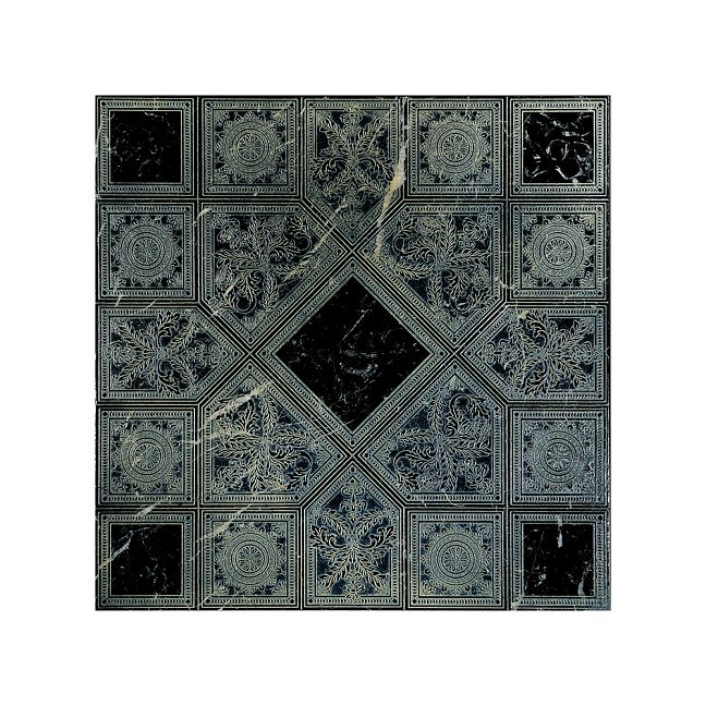 Мраморная плитка Akros Axioma Tonos OLD Nero Marquinia 40x40