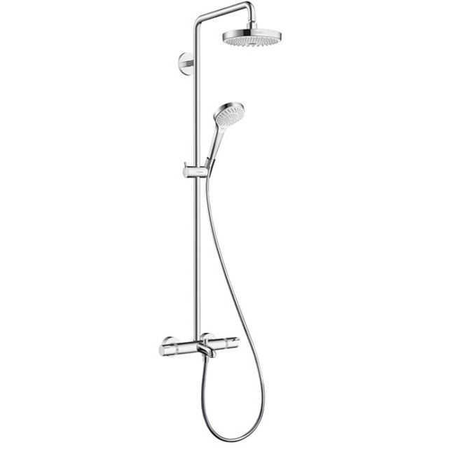 Душевая система Hansgrohe Croma Select S 180 SHP, верхний душ 187мм, с ручным душем и смесителем, цвет: белый/хром