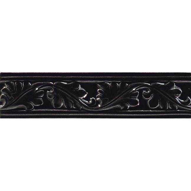 Бордюр Ceramiche Grazia Formae Foliage Ebony 6,5x26