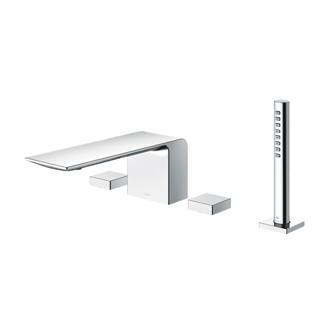 Смеситель на борт ванны TOTO NEOREST на 4отв, с ручным душем, цвет хром