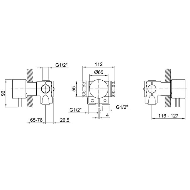 Fantini Внутренняя часть смесителя для душа 1700A563A, 1 источник, 1/2''