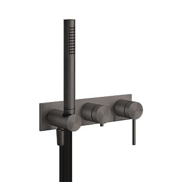 Внешняя часть свстроенного смесителя для душа Gessi 316, Black Metal Brusht