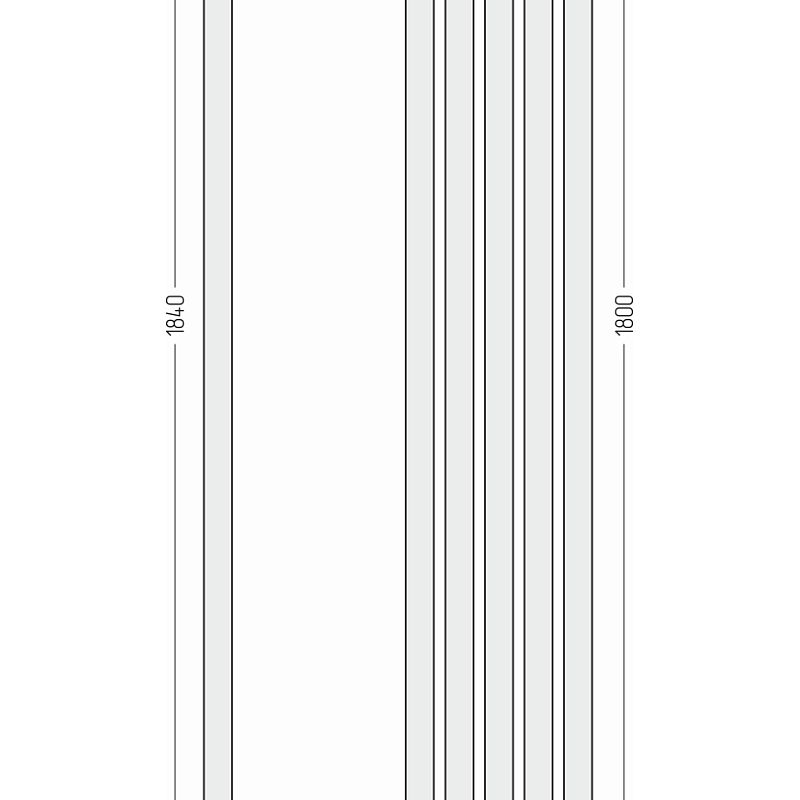 Отопительный радиатор Сунержа Эстет-0 EU50 левый 1800х225 5 секций, Сатин