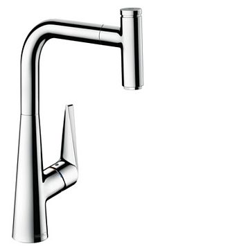 Смеситель для кухни Hansgrohe Talis Select M51 на 1 отв, поворотный излив: 22см с вытяжным душем, 1jet, h:28.8см, sBox, кнопка вкл/выкл, цвет: хром