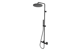 BOSSINI (COSMO) Душевой комплект с термостатом, верхний душ  280 мм, черный матовый (073)