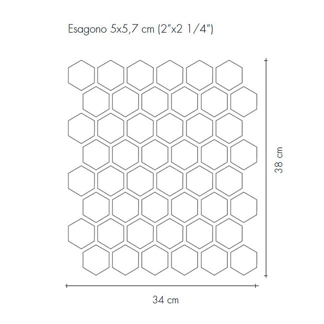 Керамогранит Etruria Design XXS Esagono Su Rete Salvia 34x38