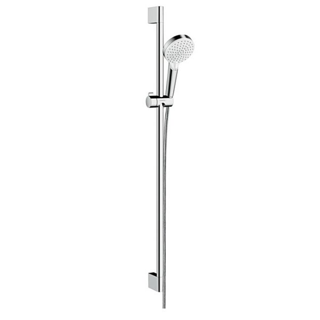 Душевой набор Hansgrohe Crometta Vario Unica: штанга 900mm, ручной душ, 2jet (Rain, IntenseRain), шланг, цвет: белый/хром