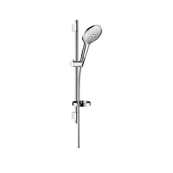 Душевой гарнитур Hansgrohe Raindance Select 150, ручной душ Raindance Select 150 3jet, штанга Unica&rsquo;S Puro 650 мм, шланг Isiflex 1600 мм, мыльница Casetta&am