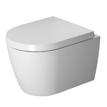 Duravit Me by Starck Унитаз подвесной Compact Rimless без смывного края, с вертикальным смывом, вкл. крепление Durafix,  4,5л., 370x480мм, цвет: Белый