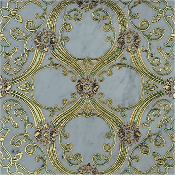 Мраморная плитка Akros Axioma Theikos T Bianco Carrara Gold 40x40