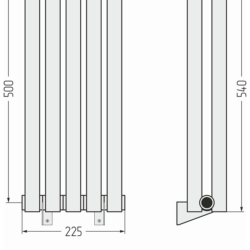 Отопительный радиатор Сунержа Эстет-11 500х225 5 секций, Золото