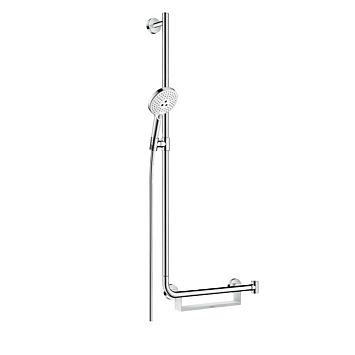 Душевой гарнитур Hansgrohe Raindance Select S120/U'Comfort, с ручным душем и полочкой, 110см., цвет: хром