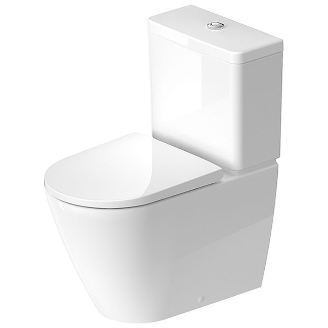 Duravit D-Neo Моноблок 370x650 мм, безободковый, слив универсальный, цвет: белый