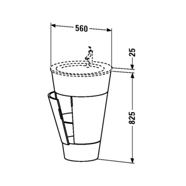 Duravit Starck 1 Тумба напольная 600x560xh825 мм, для раковины #040658, с 2мя дверцами, 1 полка, цвет: taupe satin matt