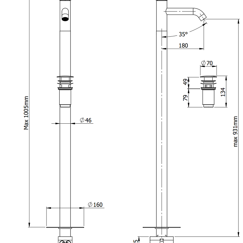 Смеситель для раковины Remer Atelier AL18XV, сталь