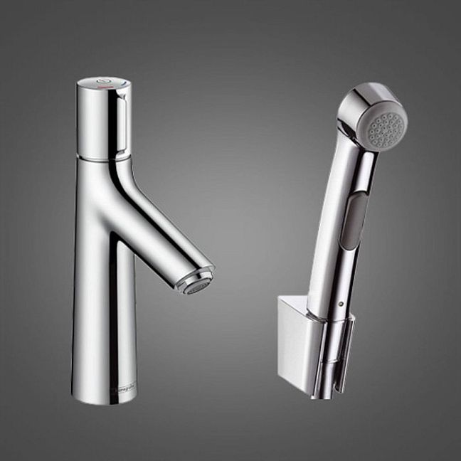 Смеситель для раковины Hansgrohe Talis Select S, с гигиеническим душем, с донным клапаном, Цвет: Хром