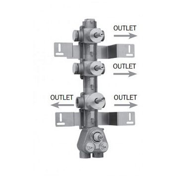 BOSSINI (4 OUTLETS) Скрытая часть с девиатором для термостата HighFlow на 4 потребителя (установка вертикально/горизонтально)