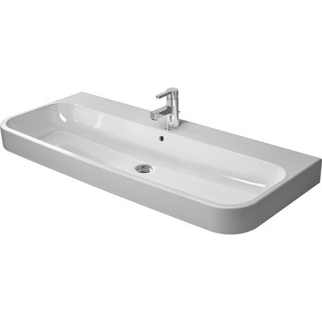 Duravit Happy D.2 Раковина  для мебели с перел., с 1 отв. под смес., вкл. заглушку для перелива, хром, 1200x505мм, цвет: Белый